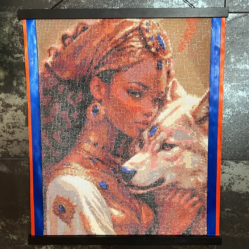 Custom Framed Art-Diamond Painting-Beauty with Wolf